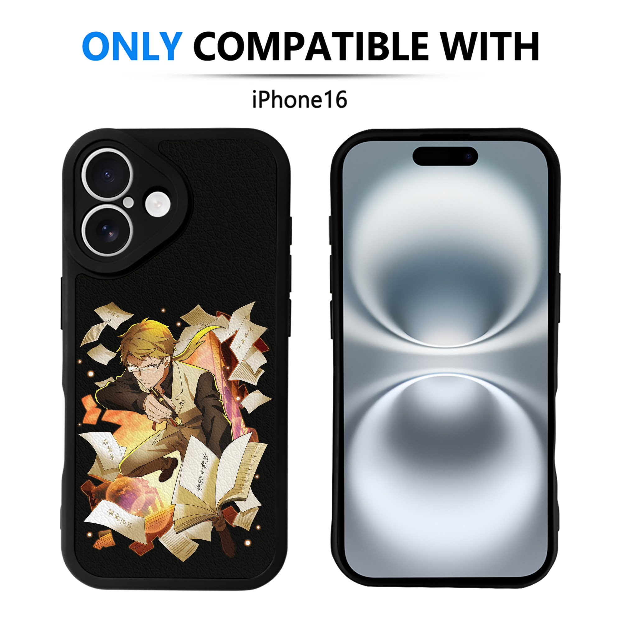 （画像用） 文豪ストレイドッグス Bungo Stray Dogs 【iPhone 16シリーズ対応】シリコンスマホケース（レザー調） 材質：シリコン